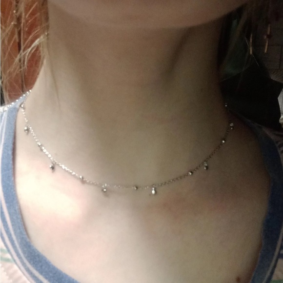 Minimalist dots and drops sterling silver necklace - Picture 6 of 9